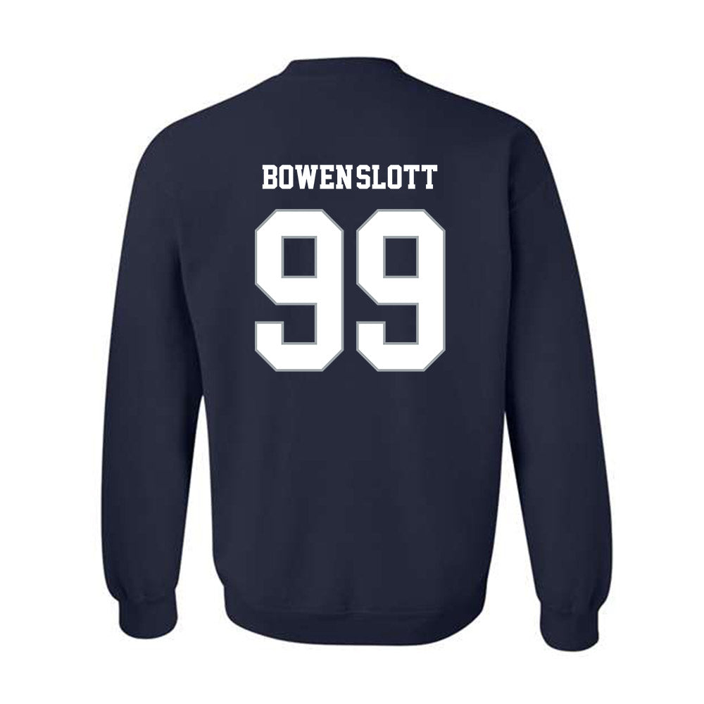 Monmouth - NCAA Men's Lacrosse : Gabe Bowen-Slott - Blue Crewneck Sweatshirt-1