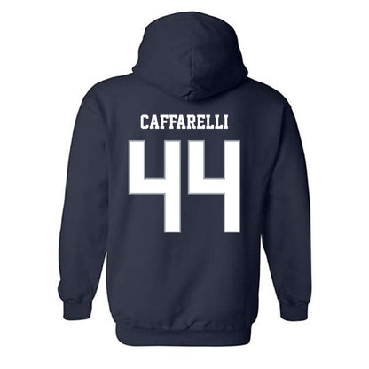 Monmouth - NCAA Men's Lacrosse : Ty Caffarelli - Blue Hooded Sweatshirt-1