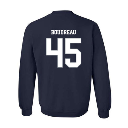 Monmouth - NCAA Men's Lacrosse : Mitch Boudreau - Blue Crewneck Sweatshirt-1