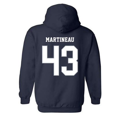 Monmouth - NCAA Men's Lacrosse : Lance Martineau - Blue Hooded Sweatshirt-1