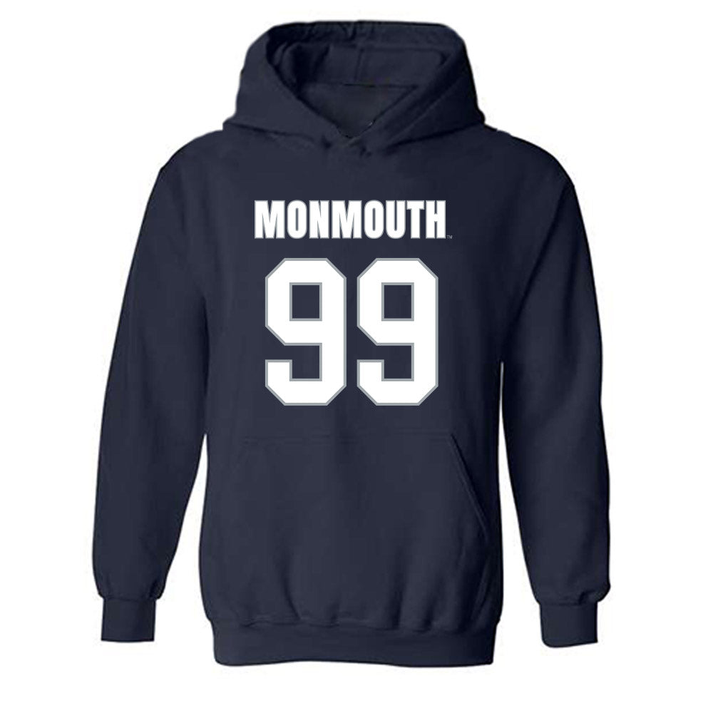 Monmouth - NCAA Men's Lacrosse : Kevin Ring - Blue Hooded Sweatshirt-0