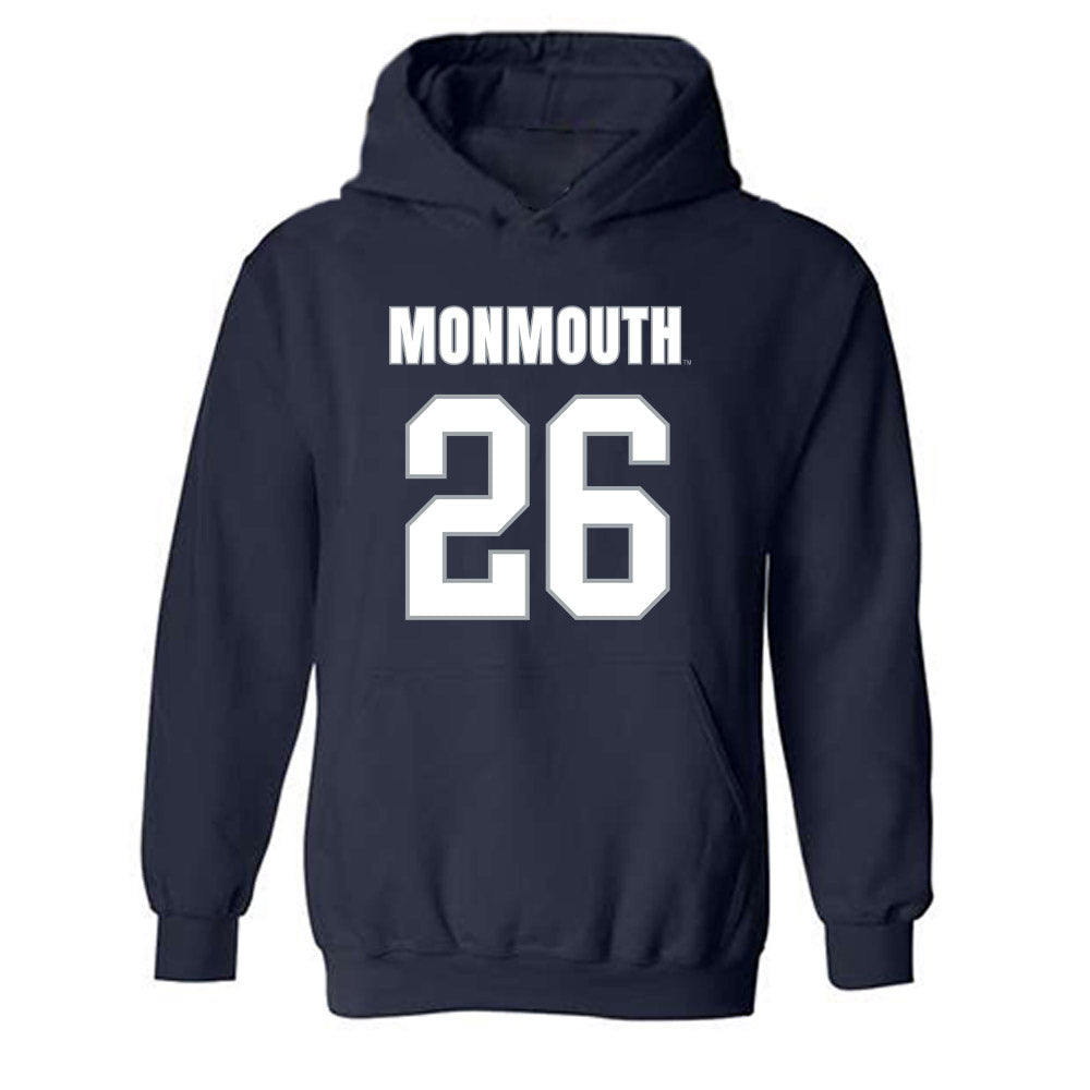 Monmouth - NCAA Men's Lacrosse : Brandon Rispoli - Blue Hooded Sweatshirt-0