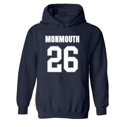 Monmouth - NCAA Men's Lacrosse : Brandon Rispoli - Blue Hooded Sweatshirt-0