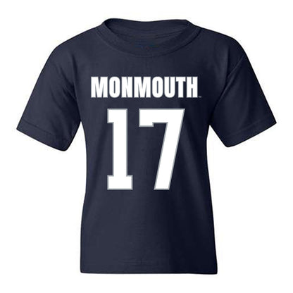 Monmouth - NCAA Men's Lacrosse : Terrence Lacewell - Blue Youth T-Shirt-0