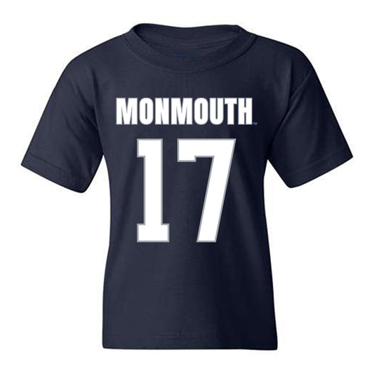 Monmouth - NCAA Men's Lacrosse : Terrence Lacewell - Blue Youth T-Shirt-0
