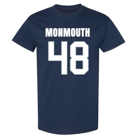 Monmouth - NCAA Men's Lacrosse : Jake Schneider - Blue T-Shirt-0