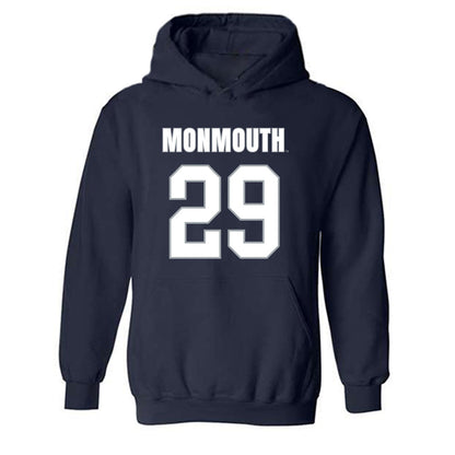 Monmouth - NCAA Men's Lacrosse : Patrick Orapello - Blue Hooded Sweatshirt-0