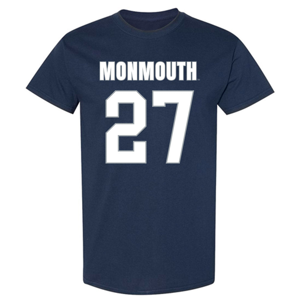 Monmouth - NCAA Men's Lacrosse : Aidan Rupp - Blue T-Shirt-0