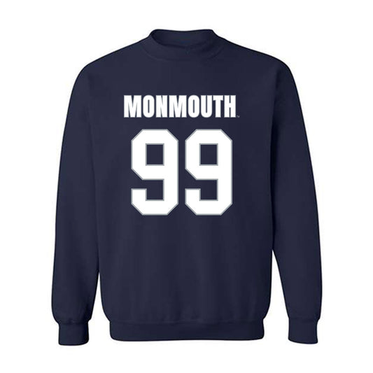Monmouth - NCAA Men's Lacrosse : Gabe Bowen-Slott - Blue Crewneck Sweatshirt-0