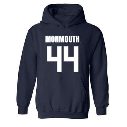 Monmouth - NCAA Men's Lacrosse : Ty Caffarelli - Blue Hooded Sweatshirt-0