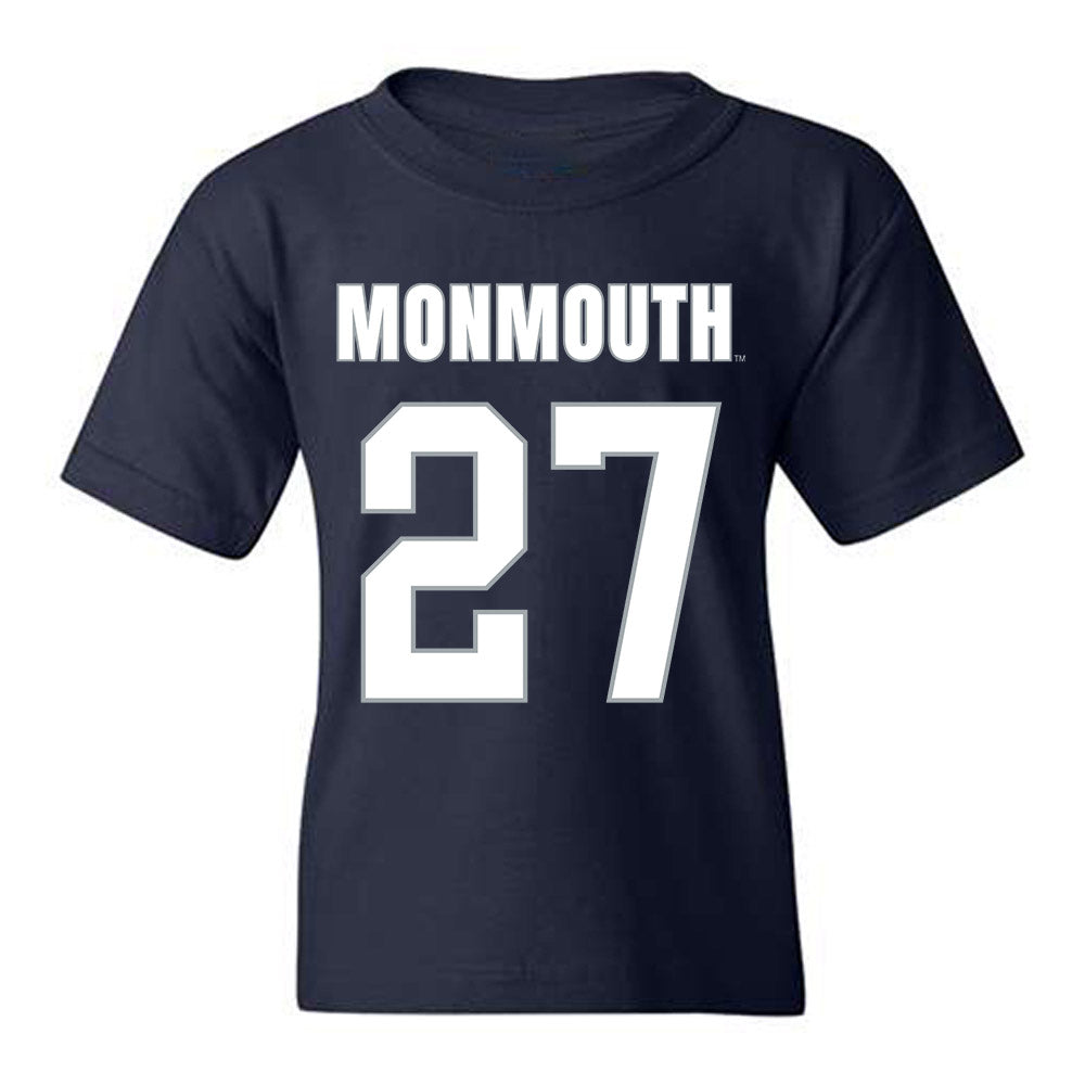 Monmouth - NCAA Men's Lacrosse : Aidan Rupp - Blue Youth T-Shirt-0