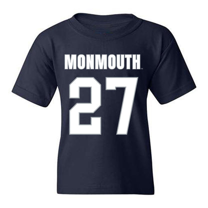Monmouth - NCAA Men's Lacrosse : Aidan Rupp - Blue Youth T-Shirt-0