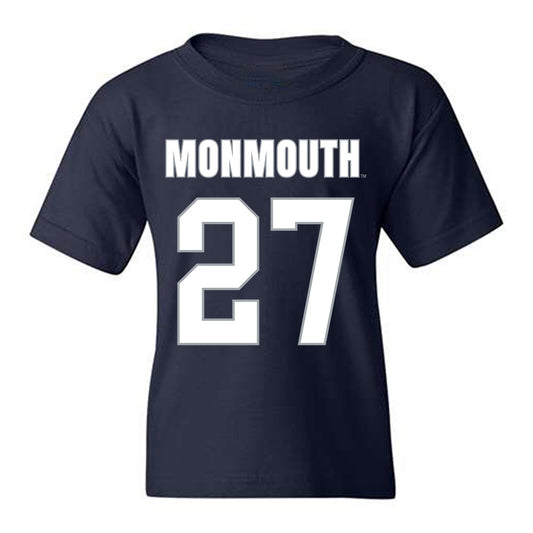Monmouth - NCAA Men's Lacrosse : Aidan Rupp - Blue Youth T-Shirt-0