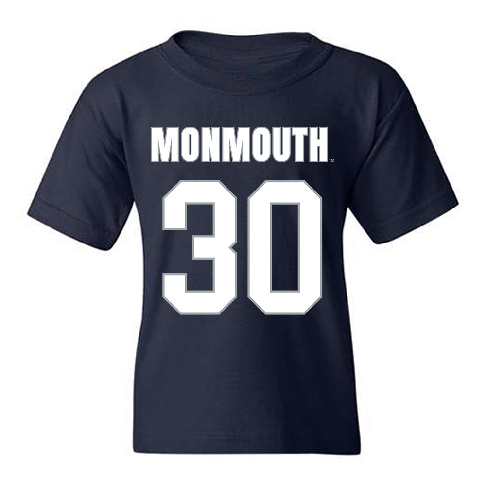 Monmouth - NCAA Men's Lacrosse : Tommy Heller - Blue Youth T-Shirt-0