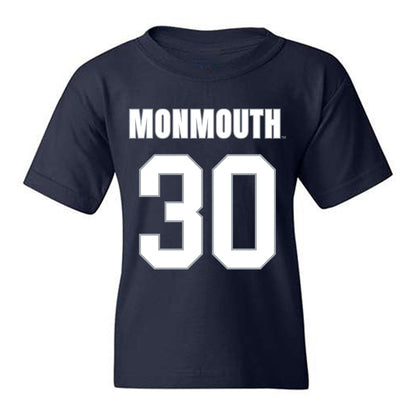 Monmouth - NCAA Men's Lacrosse : Tommy Heller - Blue Youth T-Shirt-0