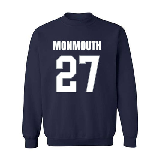Monmouth - NCAA Men's Lacrosse : Will Brimhall - Blue Crewneck Sweatshirt-0