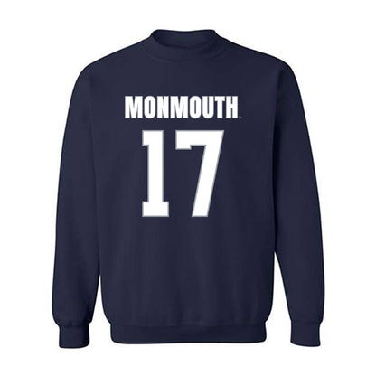 Monmouth - NCAA Men's Lacrosse : Terrence Lacewell - Blue Crewneck Sweatshirt-0