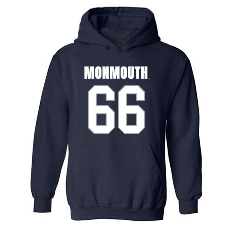 Monmouth - NCAA Men's Lacrosse : Sean Donegan - Blue Hooded Sweatshirt-0
