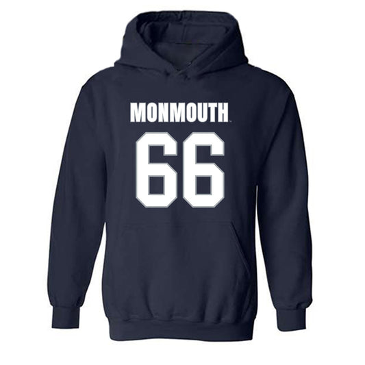 Monmouth - NCAA Men's Lacrosse : Sean Donegan - Blue Hooded Sweatshirt-0