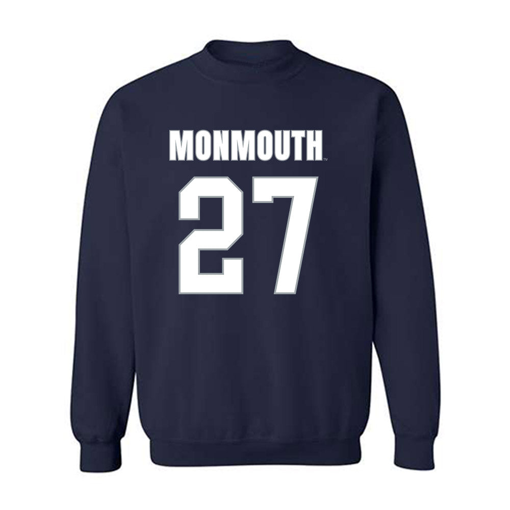 Monmouth - NCAA Men's Lacrosse : Aidan Rupp - Blue Crewneck Sweatshirt-0