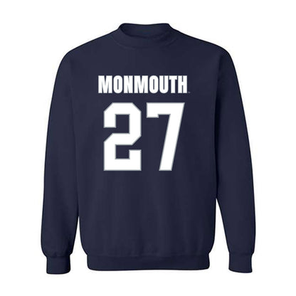 Monmouth - NCAA Men's Lacrosse : Aidan Rupp - Blue Crewneck Sweatshirt-0