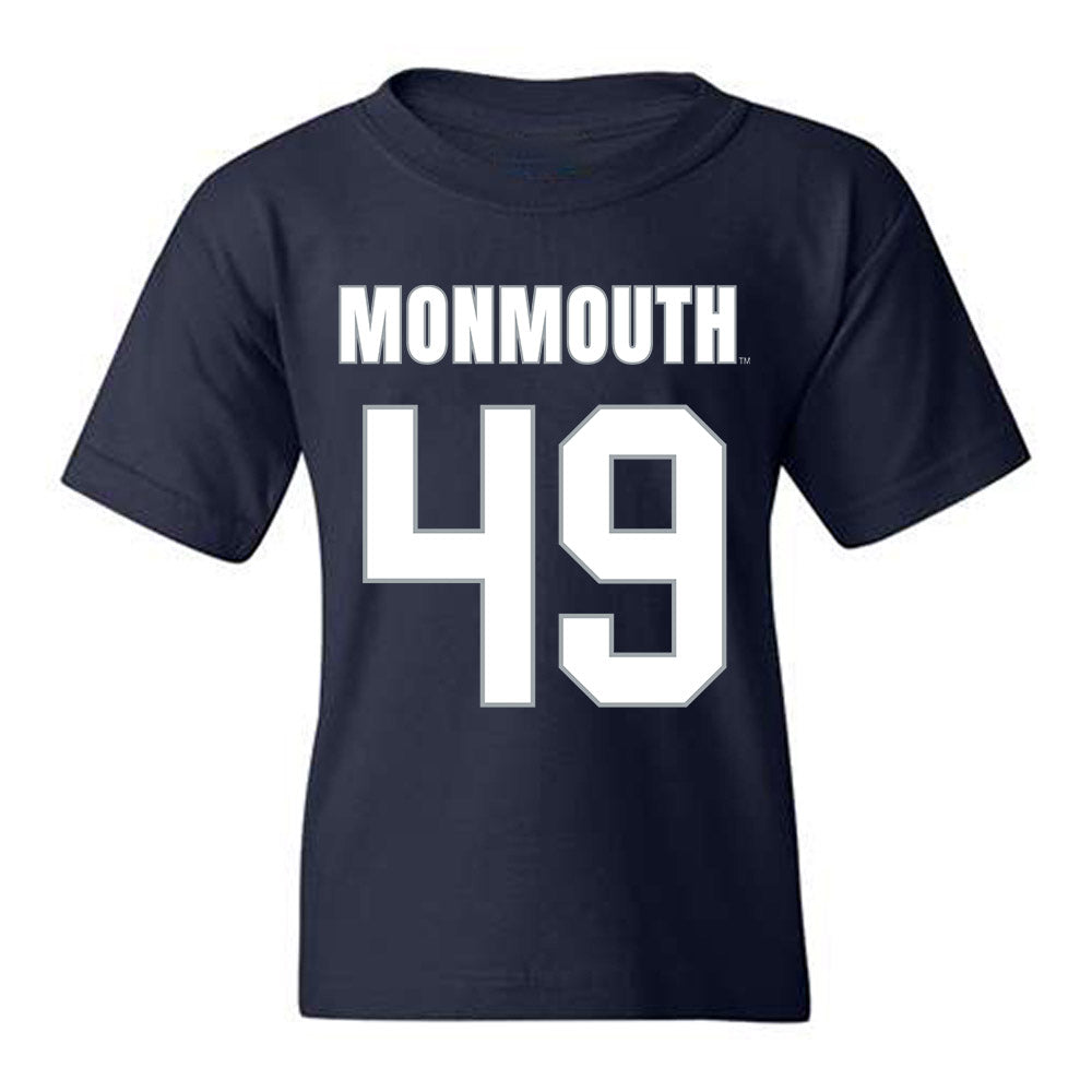 Monmouth - NCAA Men's Lacrosse : Kade Hoogstraten - Blue Youth T-Shirt-0