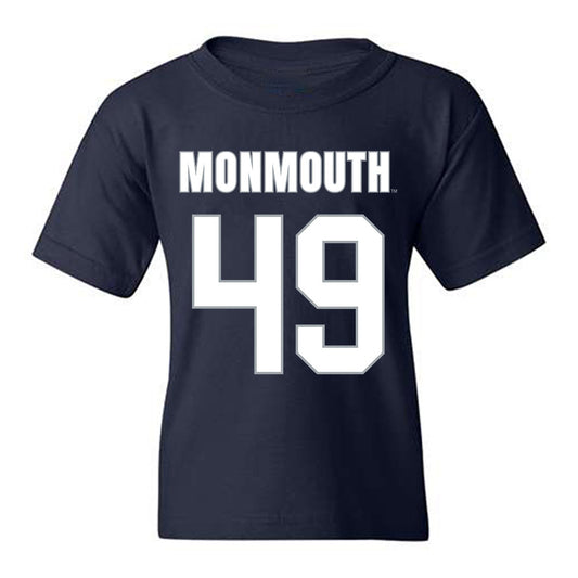 Monmouth - NCAA Men's Lacrosse : Kade Hoogstraten - Blue Youth T-Shirt-0