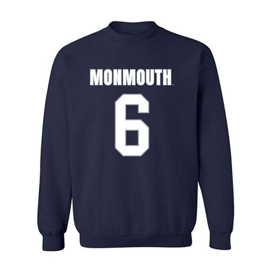 Monmouth - NCAA Men's Lacrosse : Ryan O'Rourke - Blue Crewneck Sweatshirt-0