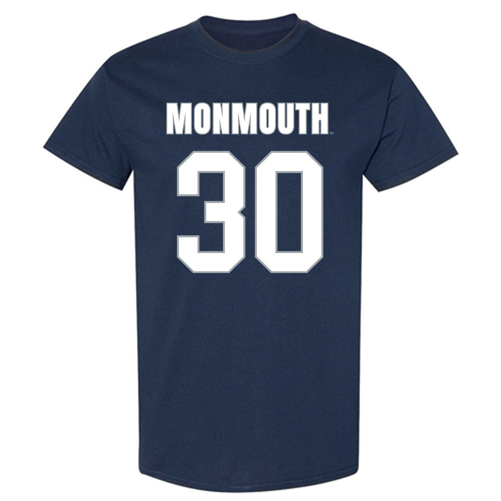 Monmouth - NCAA Men's Lacrosse : Tommy Heller - Blue T-Shirt-0