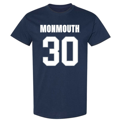 Monmouth - NCAA Men's Lacrosse : Tommy Heller - Blue T-Shirt-0