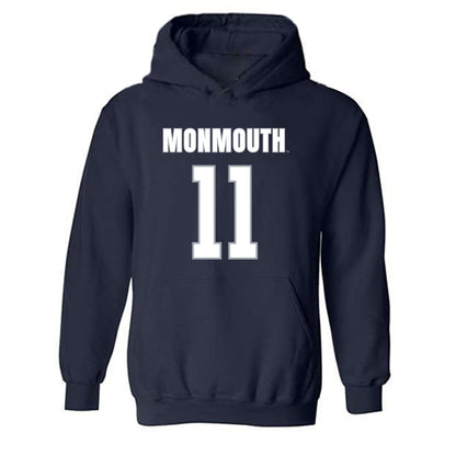 Monmouth - NCAA Men's Lacrosse : Sean Ketchen - Blue Hooded Sweatshirt-0