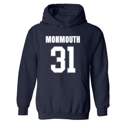 Monmouth - NCAA Men's Lacrosse : Brayden Lasensky - Blue Hooded Sweatshirt-0