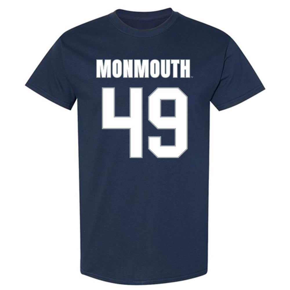 Monmouth - NCAA Men's Lacrosse : Kade Hoogstraten - Blue T-Shirt-0