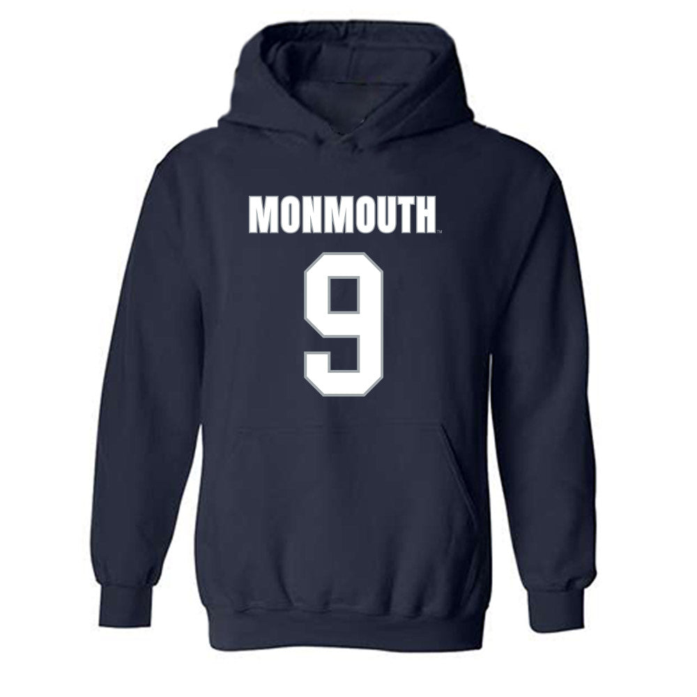 Monmouth - NCAA Men's Lacrosse : Nicholas Teets - Blue Hooded Sweatshirt-0