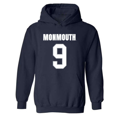 Monmouth - NCAA Men's Lacrosse : Nicholas Teets - Blue Hooded Sweatshirt-0