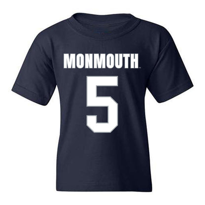 Monmouth - NCAA Men's Lacrosse : Ethan Cronk - Blue Youth T-Shirt-0