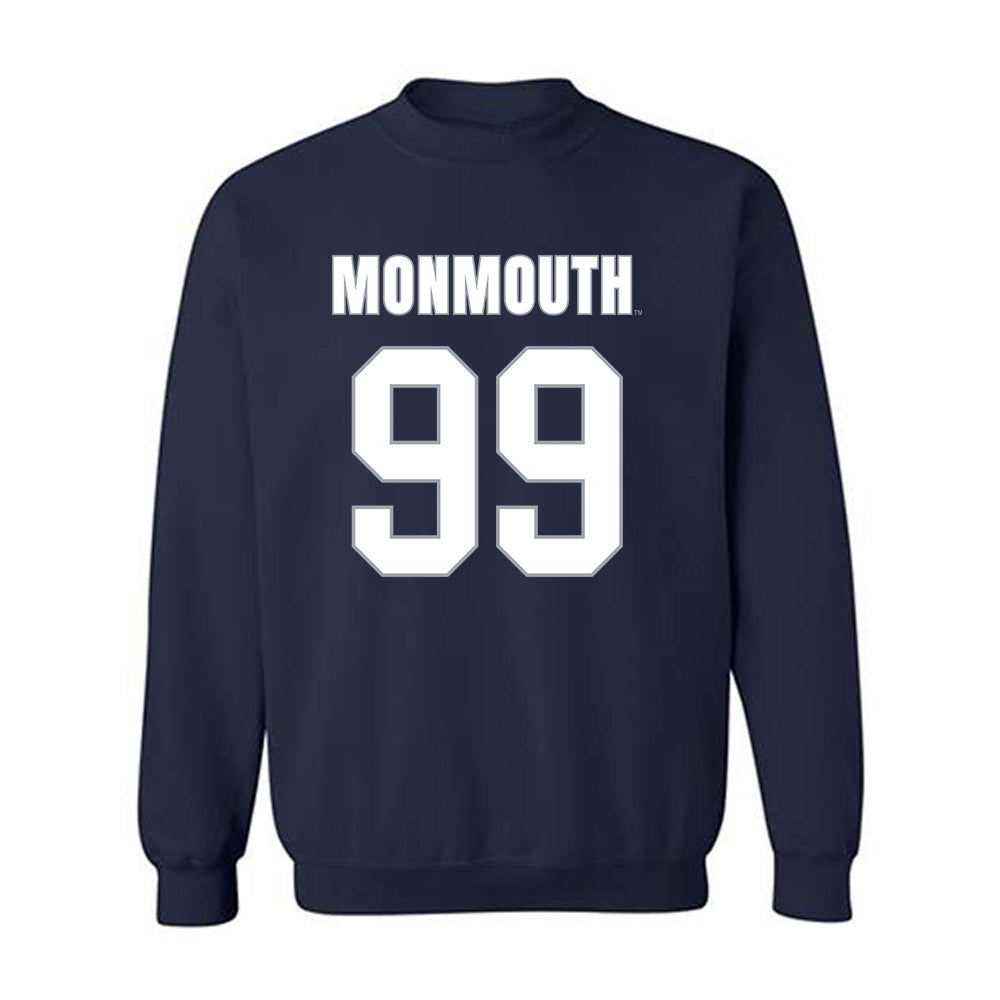 Monmouth - NCAA Men's Lacrosse : Kevin Ring - Blue Crewneck Sweatshirt-0
