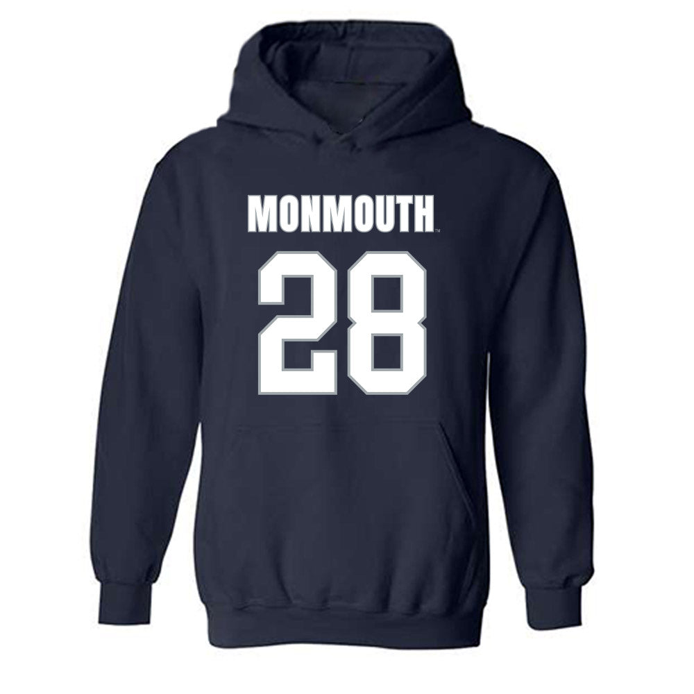 Monmouth - NCAA Men's Lacrosse : Sean Massett - Blue Hooded Sweatshirt-0
