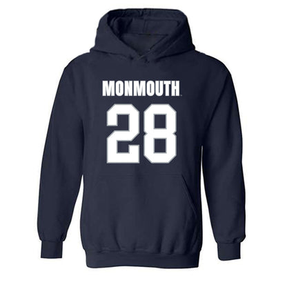 Monmouth - NCAA Men's Lacrosse : Sean Massett - Blue Hooded Sweatshirt-0