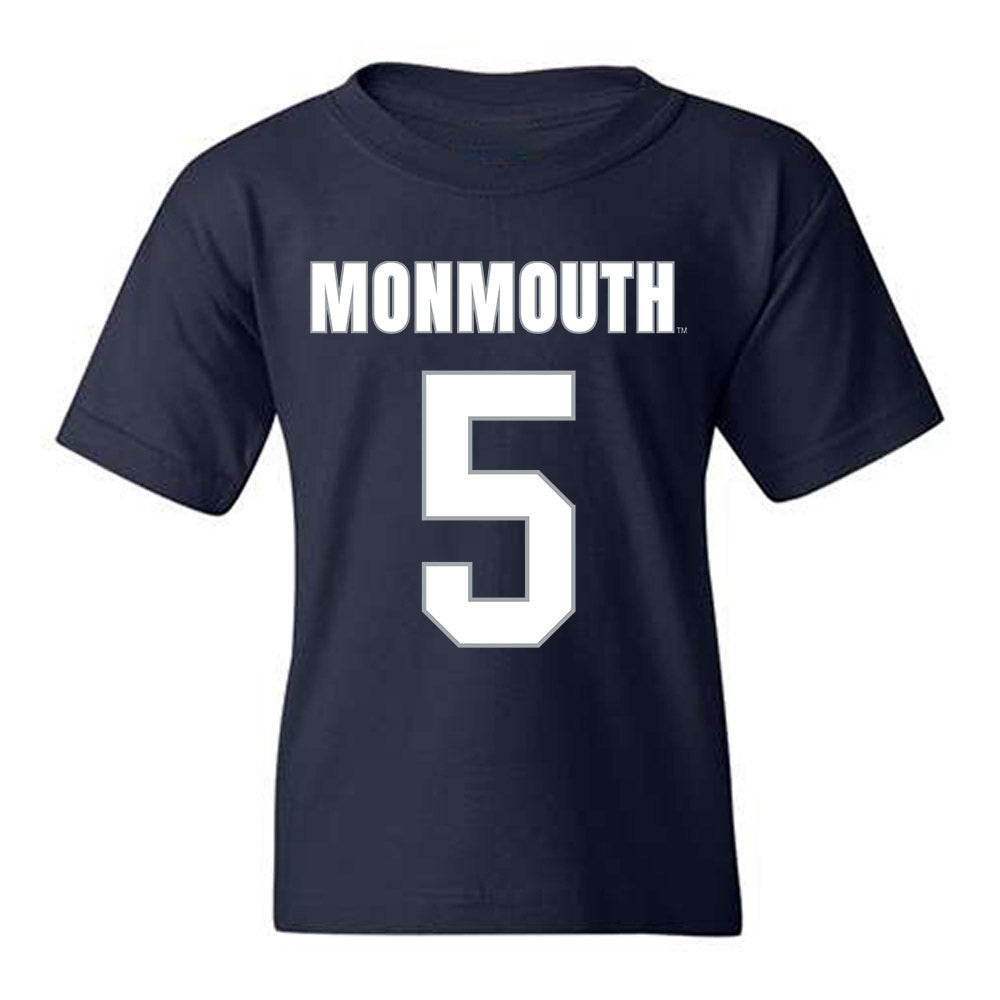 Monmouth - NCAA Men's Lacrosse : Ethan Cronk - Blue Youth T-Shirt-0