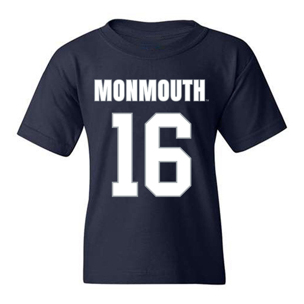 Monmouth - NCAA Men's Lacrosse : Daniel Boyer - Blue Youth T-Shirt-0
