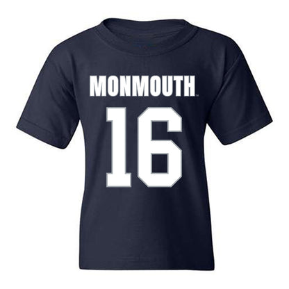Monmouth - NCAA Men's Lacrosse : Daniel Boyer - Blue Youth T-Shirt-0