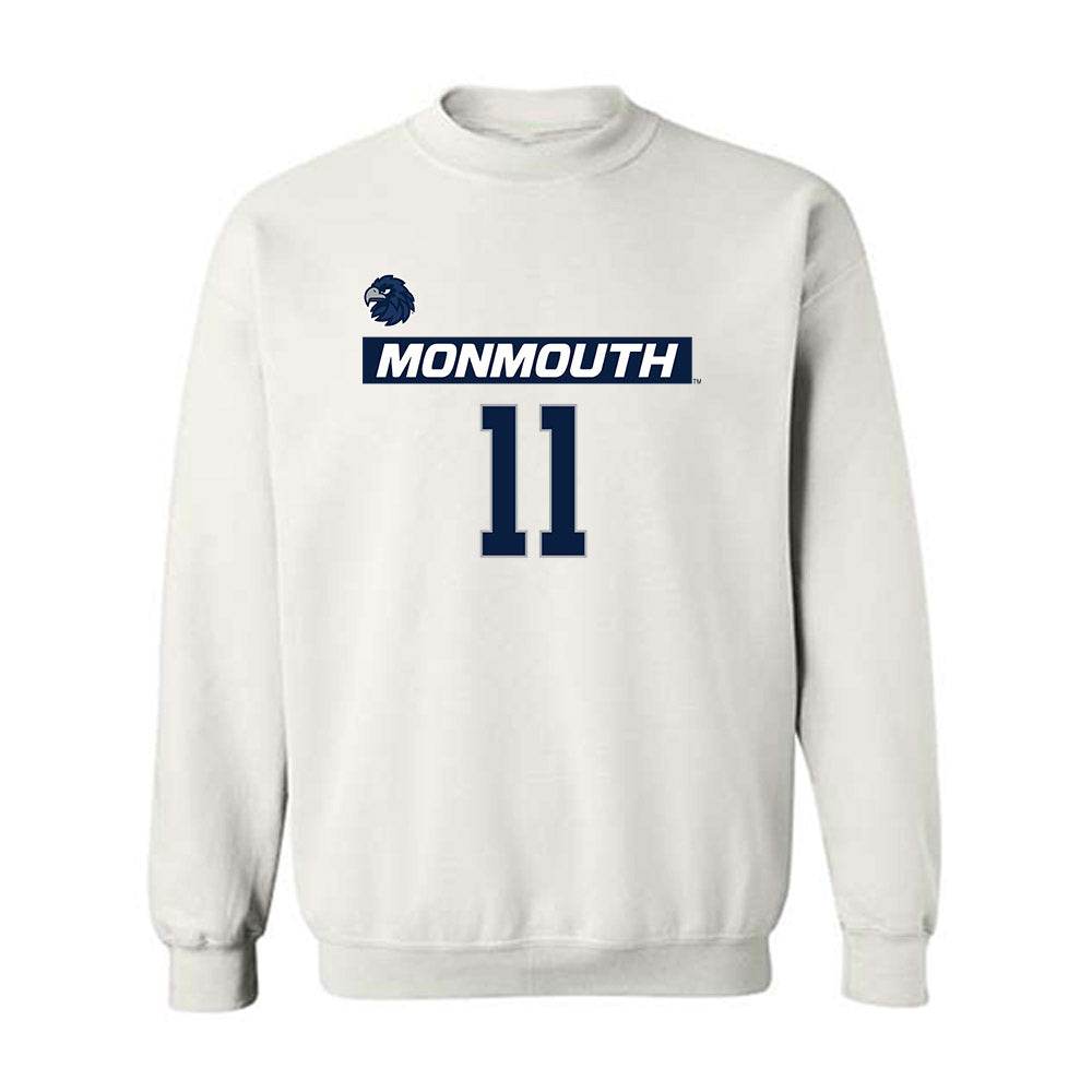 Monmouth - NCAA Men's Lacrosse : Sean Ketchen - Replica Shersey Crewneck Sweatshirt-0