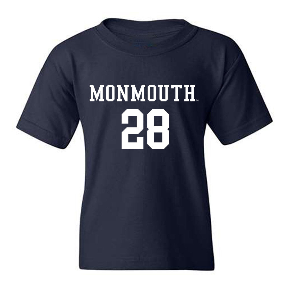Monmouth - NCAA Men's Soccer : Jasen Bottini - Blue Youth T-Shirt-0