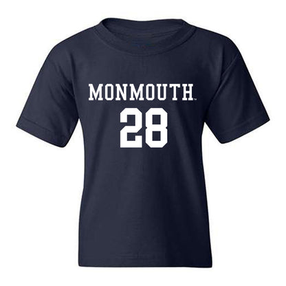 Monmouth - NCAA Men's Soccer : Jasen Bottini - Blue Youth T-Shirt-0