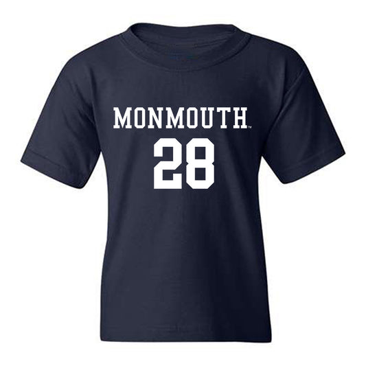 Monmouth - NCAA Men's Soccer : Jasen Bottini - Blue Youth T-Shirt-0