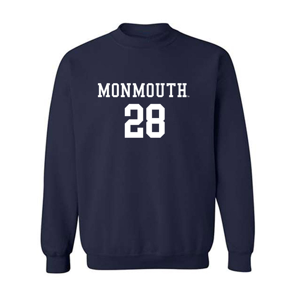 Monmouth - NCAA Men's Soccer : Jasen Bottini - Blue Crewneck Sweatshirt-0