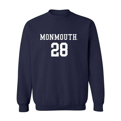 Monmouth - NCAA Men's Soccer : Jasen Bottini - Blue Crewneck Sweatshirt-0