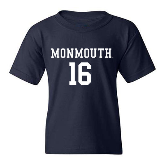 Monmouth - NCAA Men's Soccer : Colin Volpe - Blue Youth T-Shirt-0