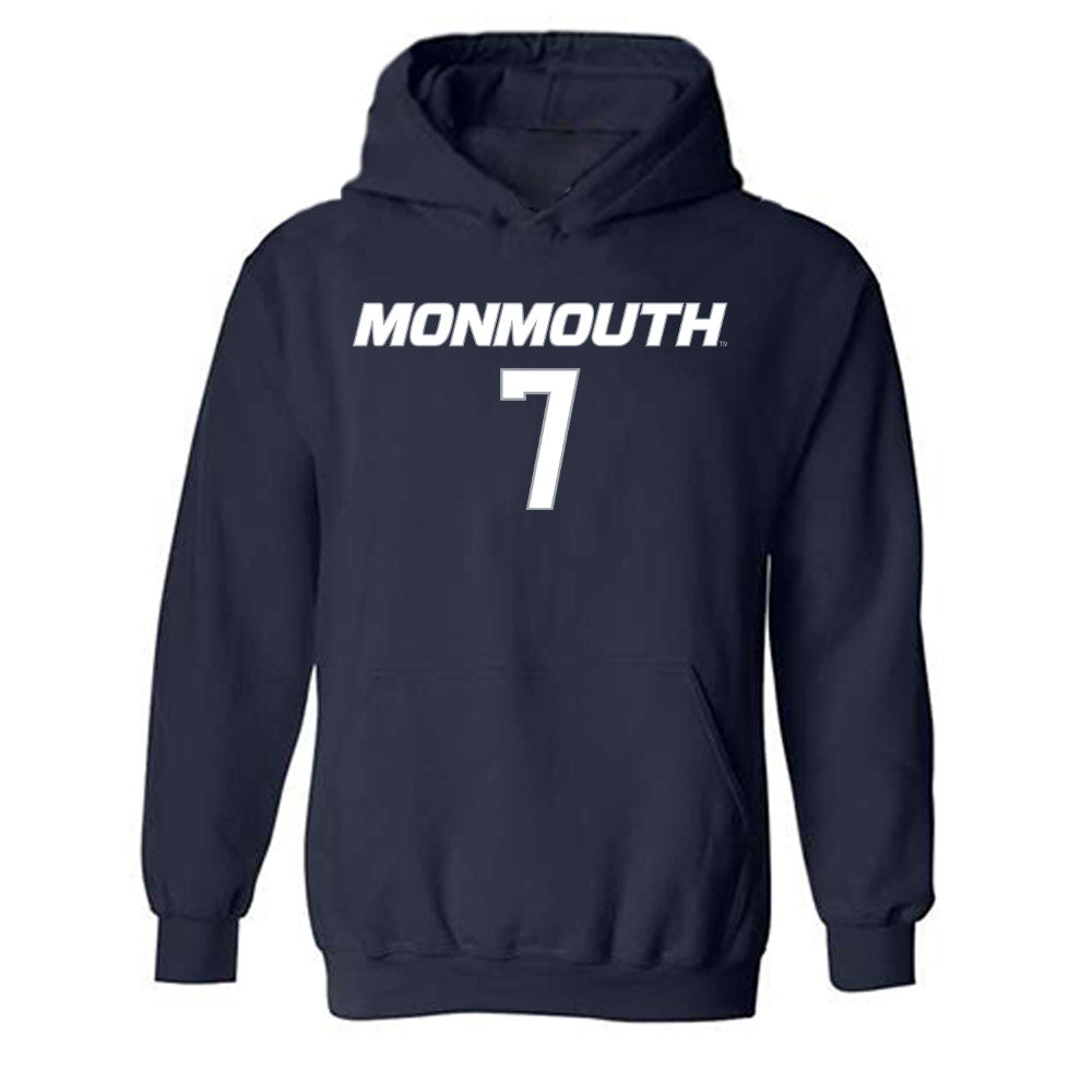 Monmouth - NCAA Men's Basketball : Justin Ray - Replica Shersey Hooded Sweatshirt-0